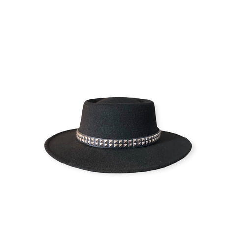 Edgy Black Wide Brim Fedora Hat