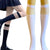 Punk Anime Fishnet Top Solid Knee Tall Stocking Socks - One Size - Wild Time Fashion