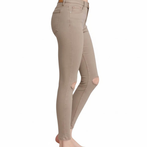 Free People Tan Destroyed Skinny Jeans