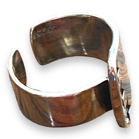 Women's Modern Style Star Struck Spoon Ring- Adjustable Open Band - Size 8 - Wild Time Fashion