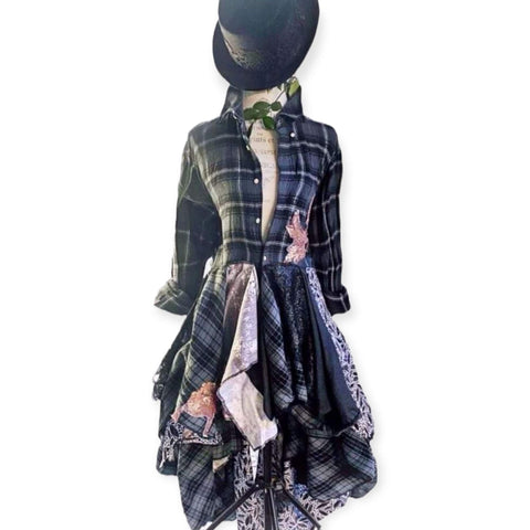 black white pink sequins Western Flannel Long Duster shirt Jacket