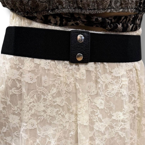 Western Concho Leather Wide Belt