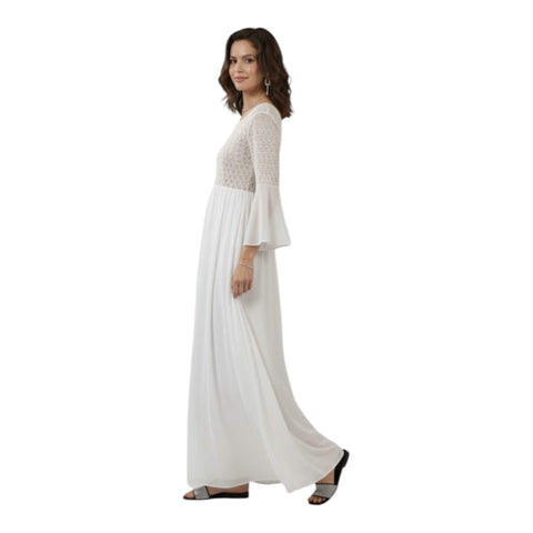 White Flowy Long Beach Dress