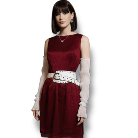 pleated mesh long arm cover ruffle cuff sleeves detachable sheer stretch arm warmers black or white gothic fairycore y2k cosplay accessory