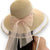 Women's Chich Beige Straw Wide Brim Mesh Panel Panama Hat with Faux Pearl Wide Ribbon Hat Band - One Size - Wild Time Fashion