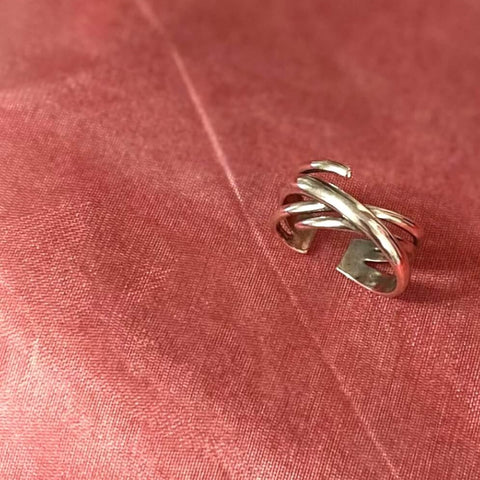 Sterling Silver Wire Wrap Cuff Ring