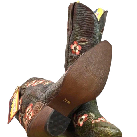 Embroidered Floral Leather Cowboy Boots – Western Durango Style