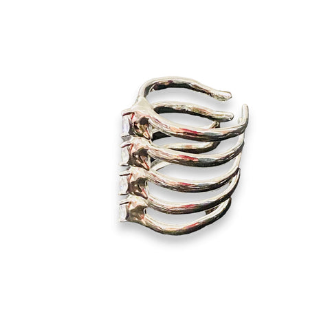 Silver Rib Caged Statement Ring