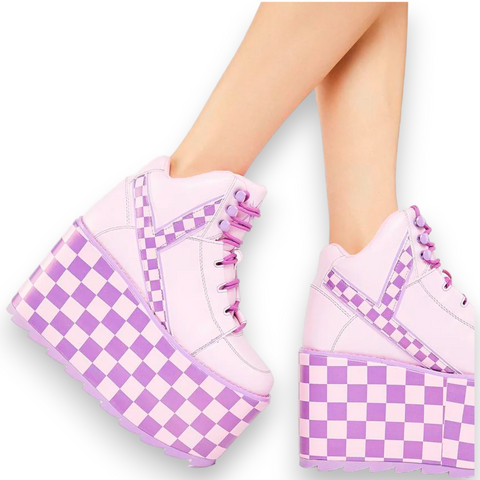 Qozmo Checker Platform Sneakers - Y.R.U.
