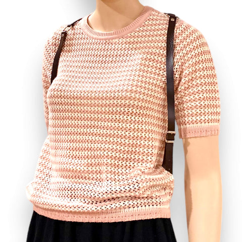 Striped Crochet Sweater Top