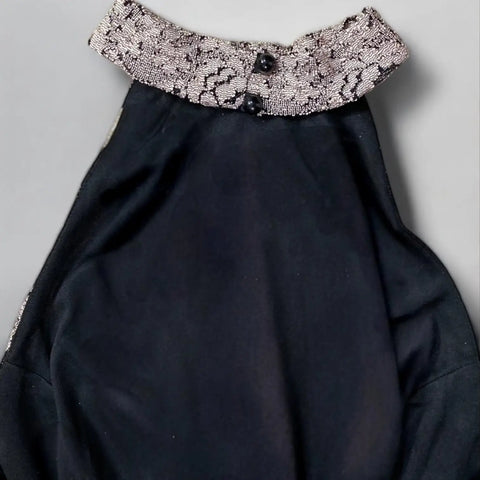 Black Floral Pink Lace Halter Bodycon Mini Dress
