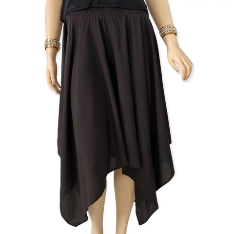 Black Hi-Low Midi Skirt