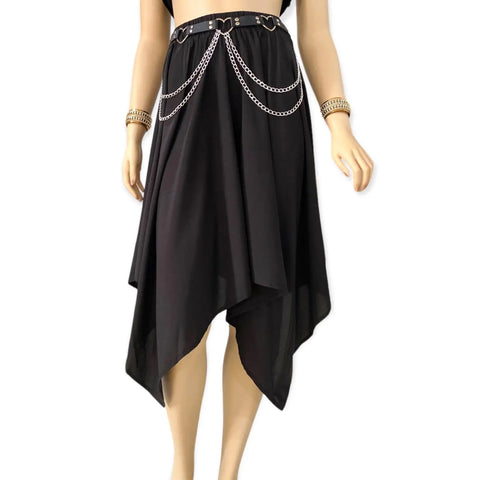 Black Hi-Low Midi Skirt