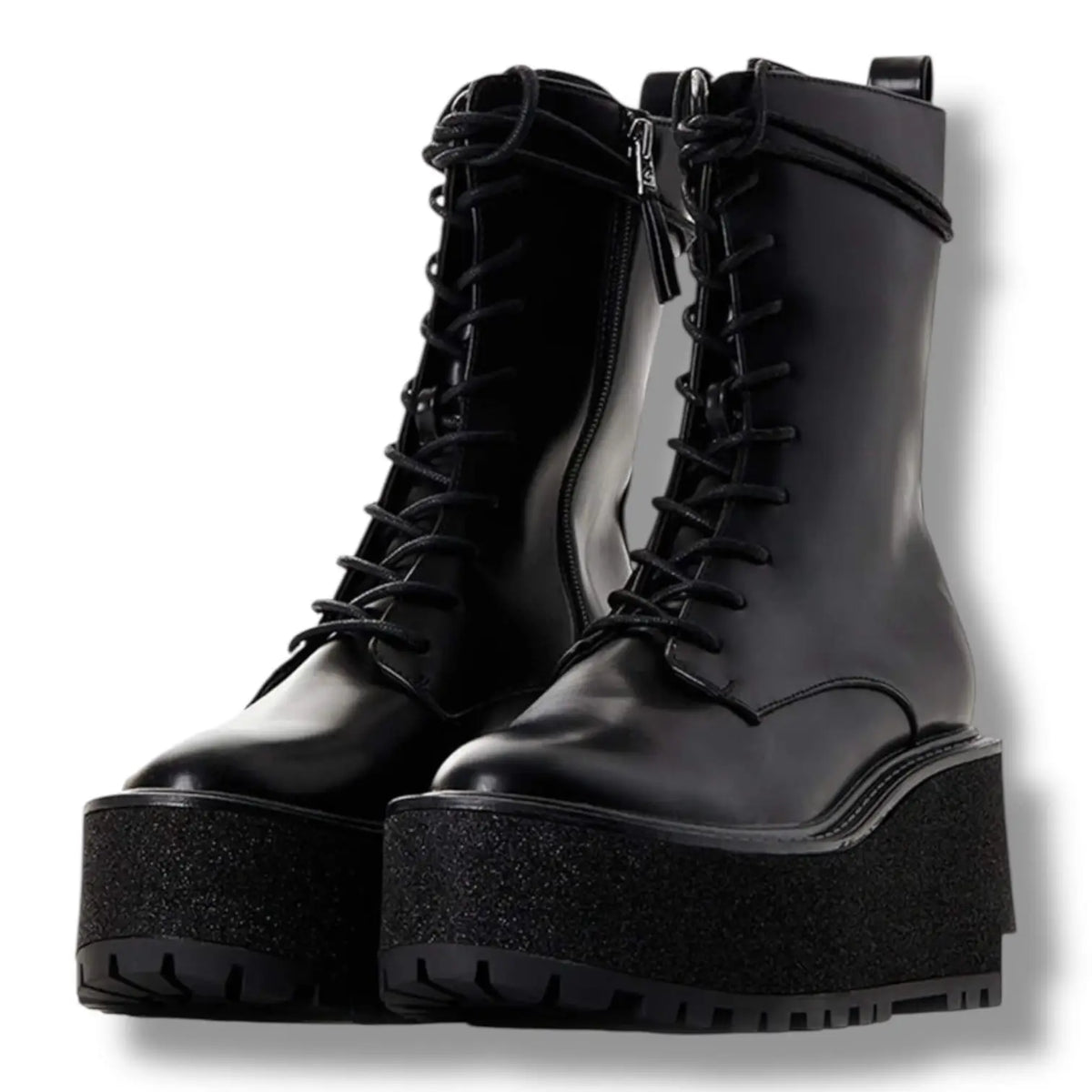Black Mid-Calf Platform Boots with Wedge Inside Zipper – Wild Time Fashion
