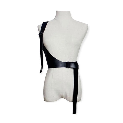 Black Single Shoulder Harness Belt