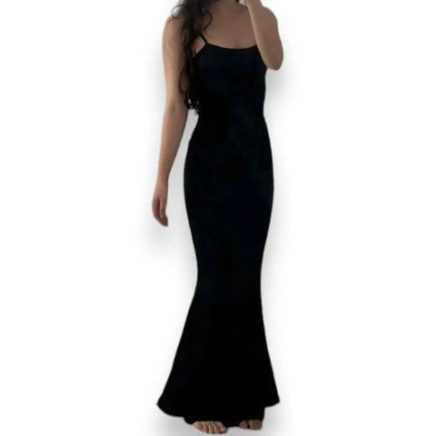 Black Soft Lounge Maxi Slip Dress - Wild Time Fashion 