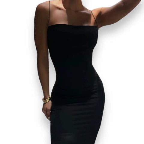 Black Soft Lounge Maxi Slip Dress - Wild Time Fashion 