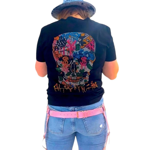 Black Studded Skull T-Shirt