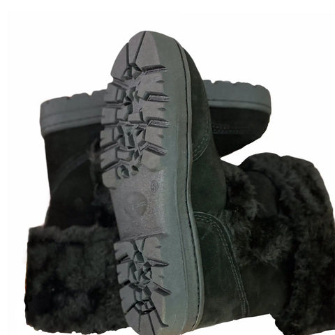 Black Suede Winter Boots - Wild Time Fashion