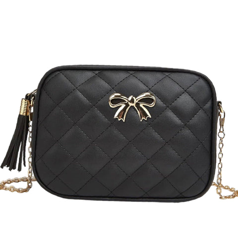 black quilted crossbody handbag