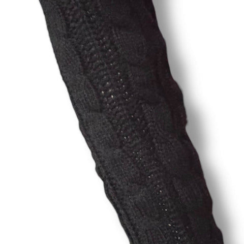 Cable Knit Long Arm Warmers fingerless gloves chunky western goth, boho, streetwear to grunge fashion ivory or black