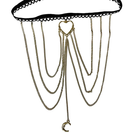 Women's Boho-Chic Open Heart Celestial Layering Thigh Chain, Body Jewelry - OS - Wild Time Fashion