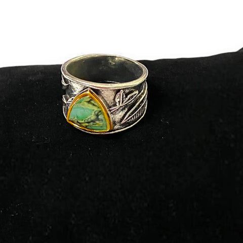 Boho Chic Silver Engraved Tapered Ring - Wild Time Fashion