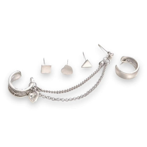 Boho 5-piece ear cuff and stud earring set