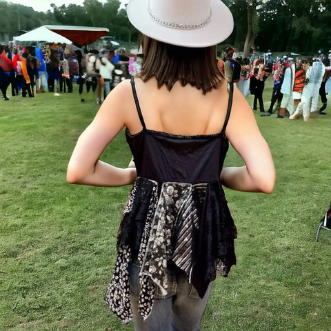 Boho Hippie Festival Hanky Cami Tank Top -Wild Time Fashion