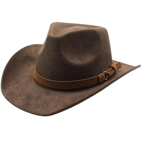 Western Wide Brim Suede Cowboy Hat