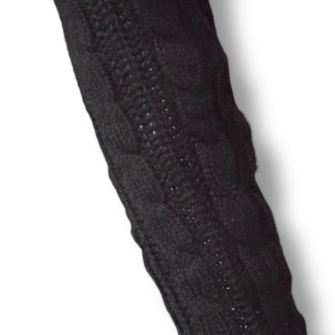 Cable Knit Long Arm Warmers fingerless gloves chunky western goth, boho, streetwear to grunge fashion ivory or black