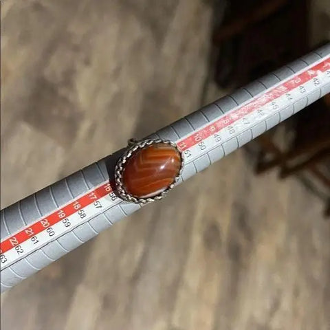 Carnelian Lace Agate 925 Sterling Silver Ring - Wild Time Fashion 