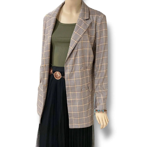 Casual Lightweight Blazer Jacket multicolor open front long sleeve unlined