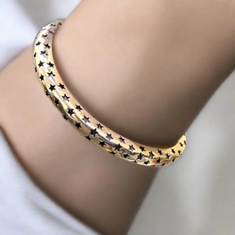 Celestial Stars Sterling Silver Cuff Bracelet at Wild Time Fashion