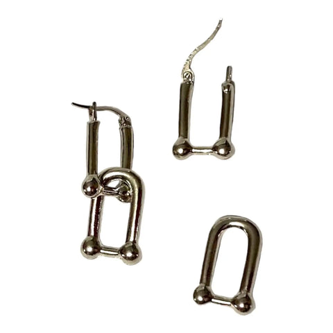 Contemporary Chic U Link Hoop Earrings - Wild Time Fashion