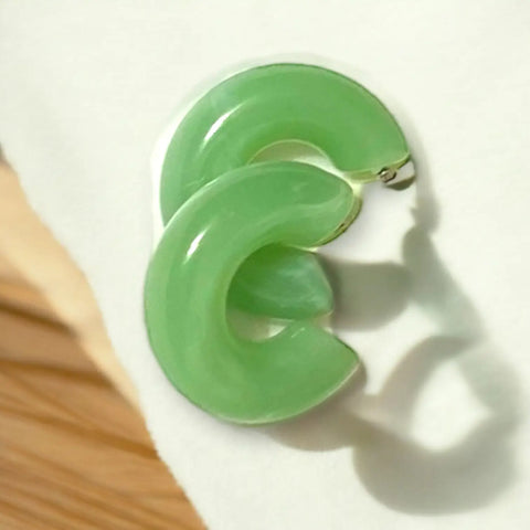 Chunky Acrylic Hoop Earrings - Wild Time Fashion 
