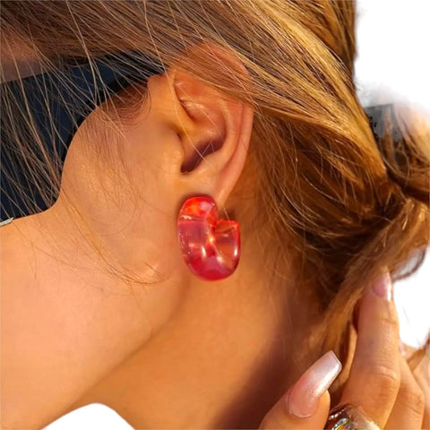 Chunky Acrylic Hoop Earrings - Wild Time Fashion 