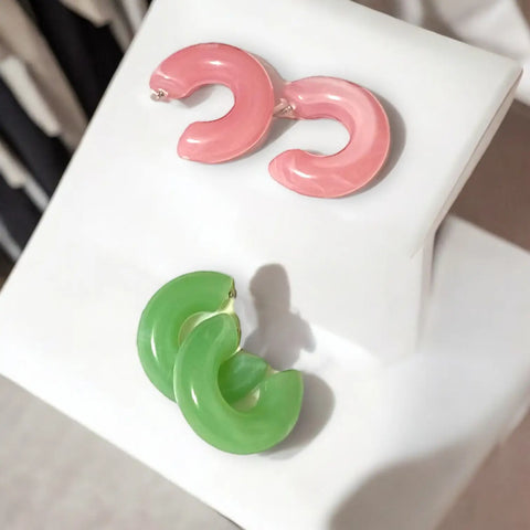 Chunky Acrylic Hoop Earrings - Wild Time Fashion 