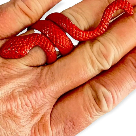 Cleopatra Snake Ring Open Band Statement Ring