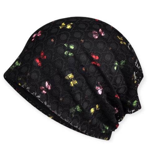 Colorful Bows Lace Turban Beanie Cap