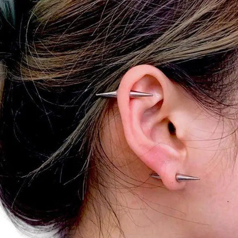 Colorful Double Spiked Stud Earrings