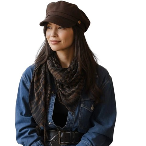 cotton plaid tassel trim scarf wrap 40 inch square breathable lightweight unisex checkered headscarf neck scarf hair scarf in green black, blue black, brown black, white black , gray black 