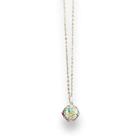 Crystal Ball Chime Pendant Necklace  28" - Wild Time Fashion