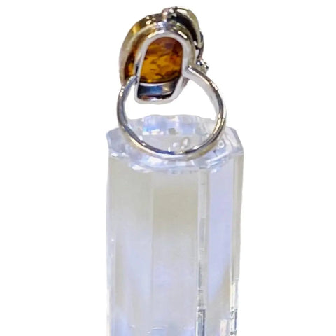 Custom Golden Baltic Amber Ring