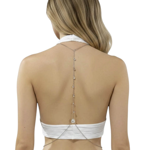 Dainty Back Chain Choker Body Jewelry - Adults / One size / Silver - Body Jewelry