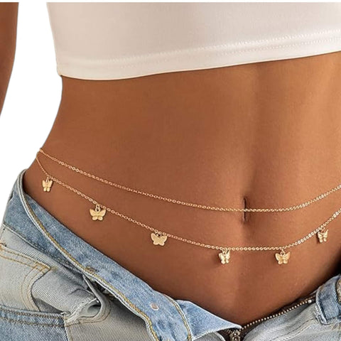 Dancing Butterfly Double Layered Body Chains - Wild Time Fashion