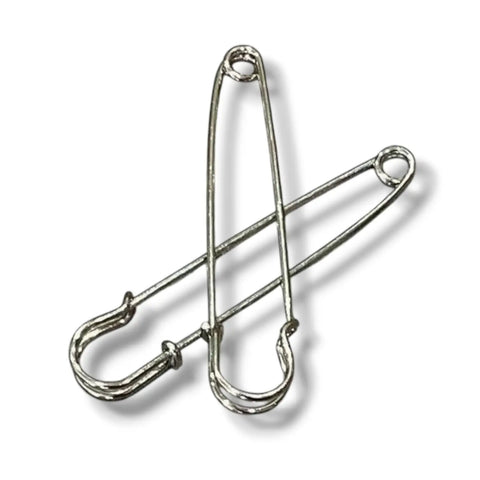 Silver Safety Pin Ear Weights - Silver / Dangle / Unisex - Earrings