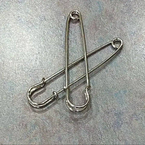 Earrings Over sized Silver Pins Pierced Jewelry - Wild Time Fashion 