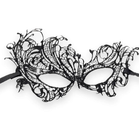 Elegant Black Lace Masquerade Face Masks queen mask on white background