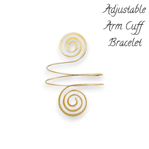 Elegant Boho Adjustable Arm Cuffs Gold Spiral Armband whimsigoth attire